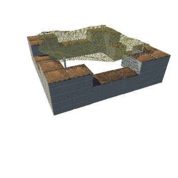 H-barrier bunker dirt w woodland camo